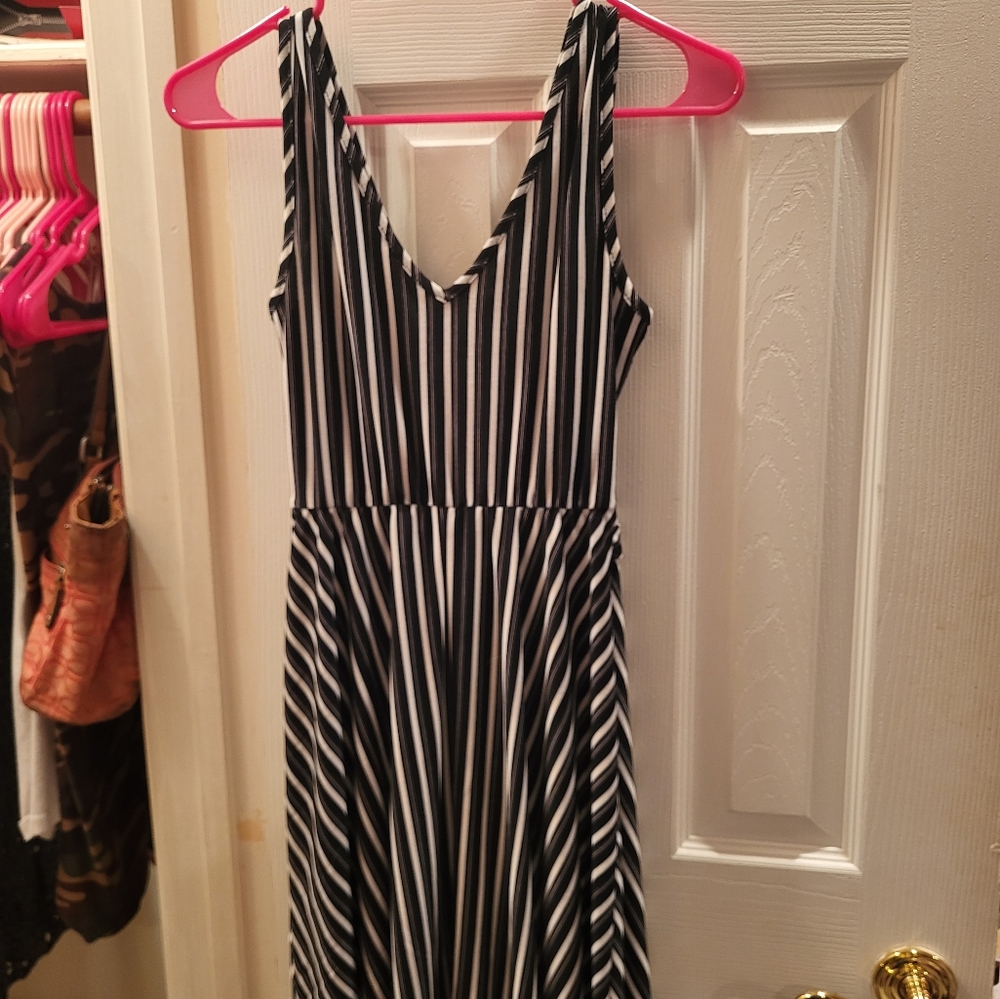 Candies black & white stripe dress